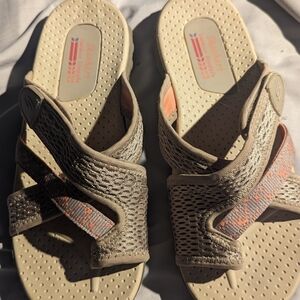 Skechers Beige and Orange Sandals